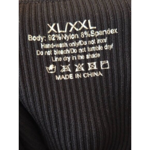 Unbranded Women's Long Sleeve Jumpsuit Rib Knit Zipper Front Black Size XL - Picture 7 of 7